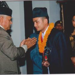 Honor from First President of Nepal Honorable ram Baran Yadav